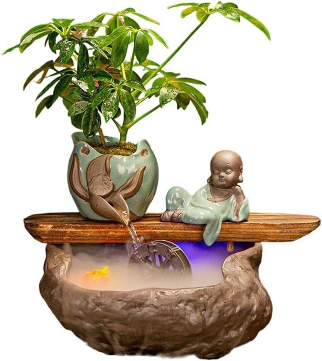 Desktop Fontein, Water Ornamenten Trekt Rijkdom Aan Thuiskantoor Desktop Fontein Kleine Vissenkom Decoratie Zakelijk Housewarming, Waterfontein