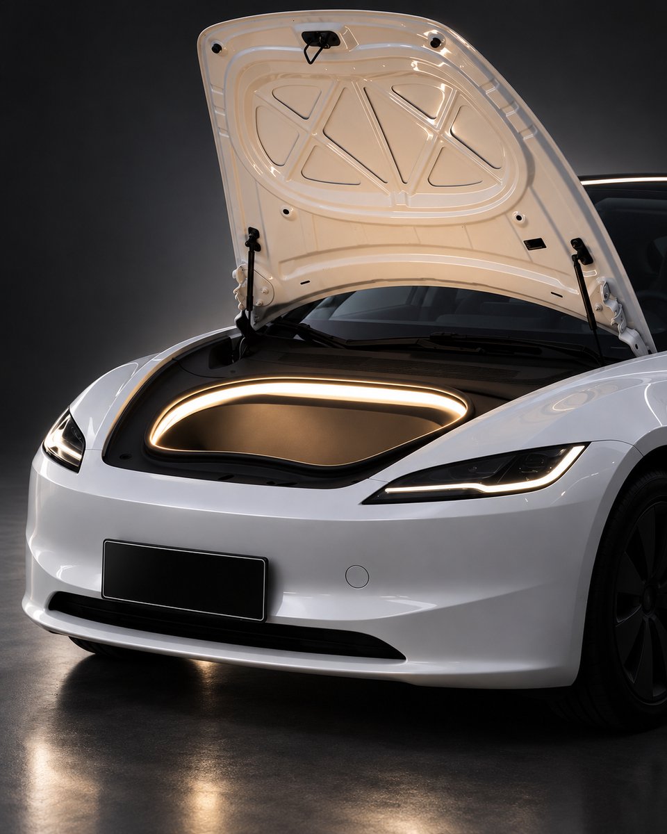 LED-Strip Geschikt voor Tesla Model 3 Highland 2024-2026 Premium & Performance – Flexibele Siliconen Interieurverlichting – Waterdichte Sfeerverlichting voor Voorklep – Eenvoudige Installatie
