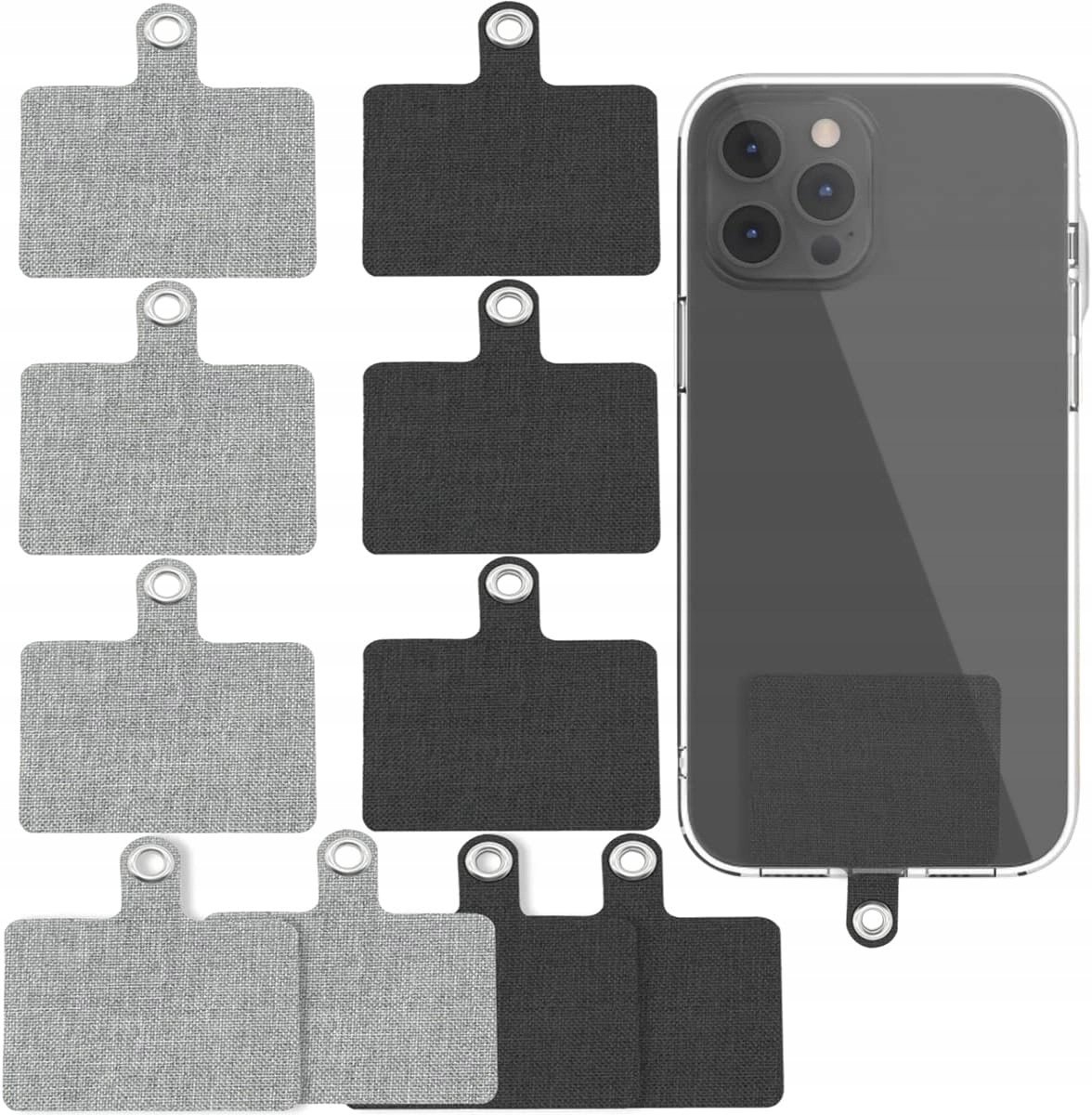 Set van 10 Telefoon Lanyards - Canvas & Metaal, Universeel