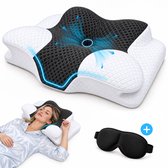 Ergonomisch Hoofdkussen – Vlindervorm – Geschikt voor Alle Slaaptypes (Zij-, Rug- & Buikslaper) – Neksteun Kussen voor Nekklachten – Memory Foam