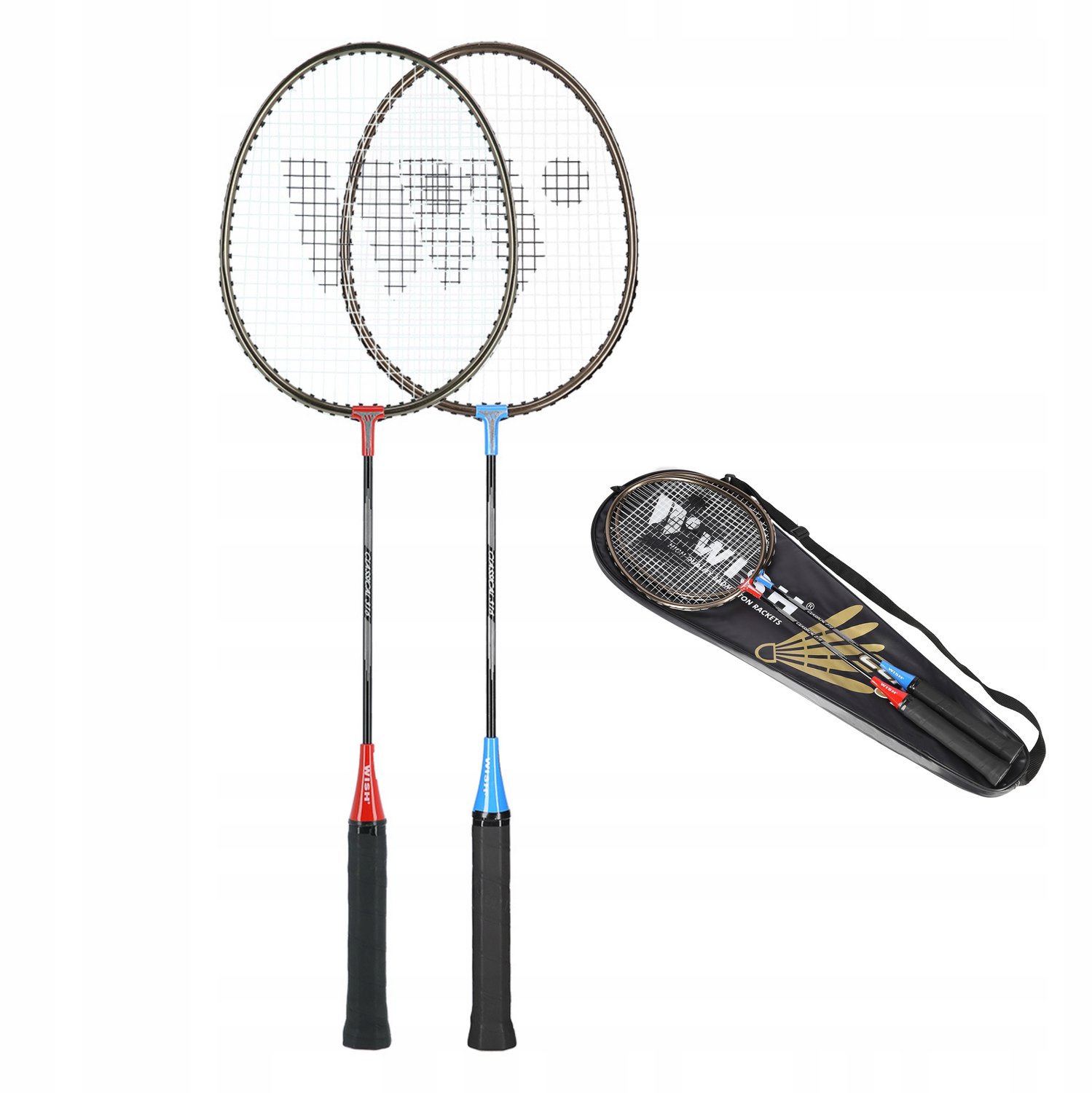 Badminton Rackets Set 2 Stuks met Hoes - Aluminium & Staal