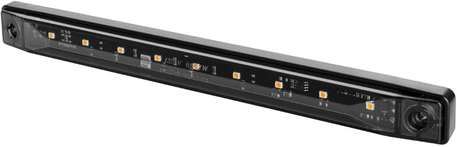 LED Verlichting - Rookwit Grafiet - 254 x 24 x 18 mm - Universele Bevestiging met 9 LED's - Voor Vrachtwagens en Aanhangwagens
