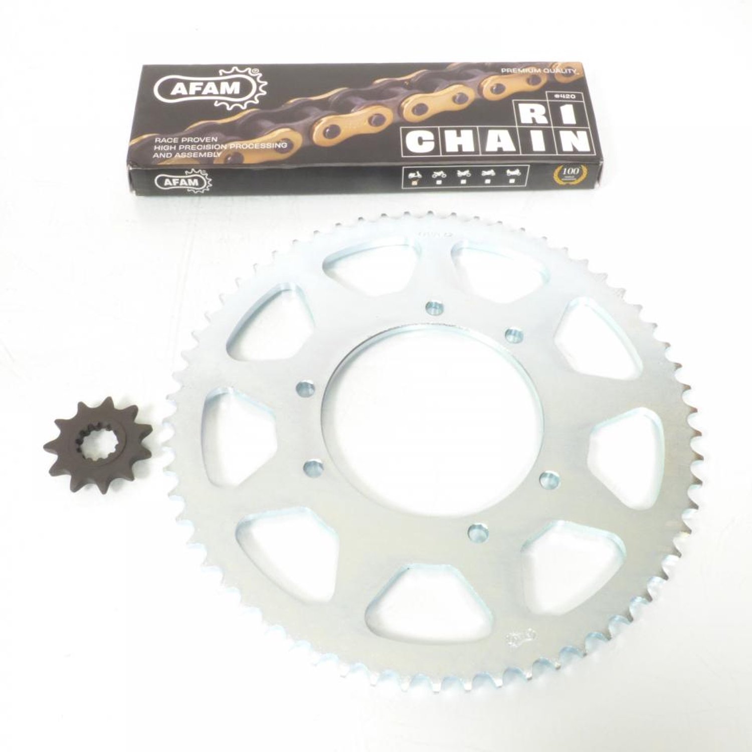 Kettingset Afam voor Bromfiets Yamaha 50 DT Supermotard vanaf 2003 Nieuw