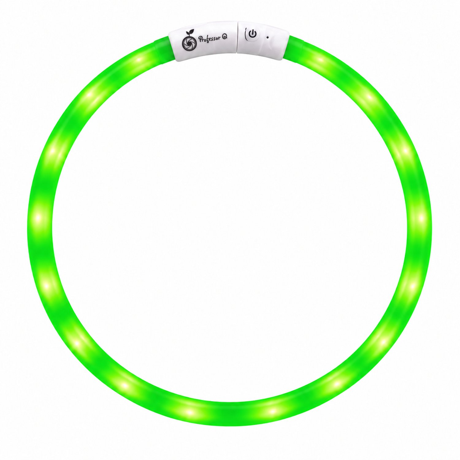 Professor Q LED Hondenhalsband - Lichtgevende Halsband - Groen L 66 cm - USB Oplaadbaar - Op Maat te Knippen - 3 Lichtstanden