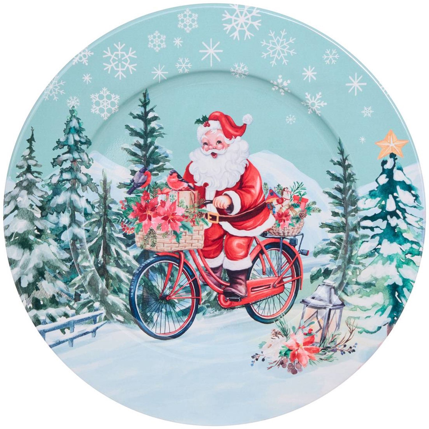 Assiette de présentation de Noël en métal