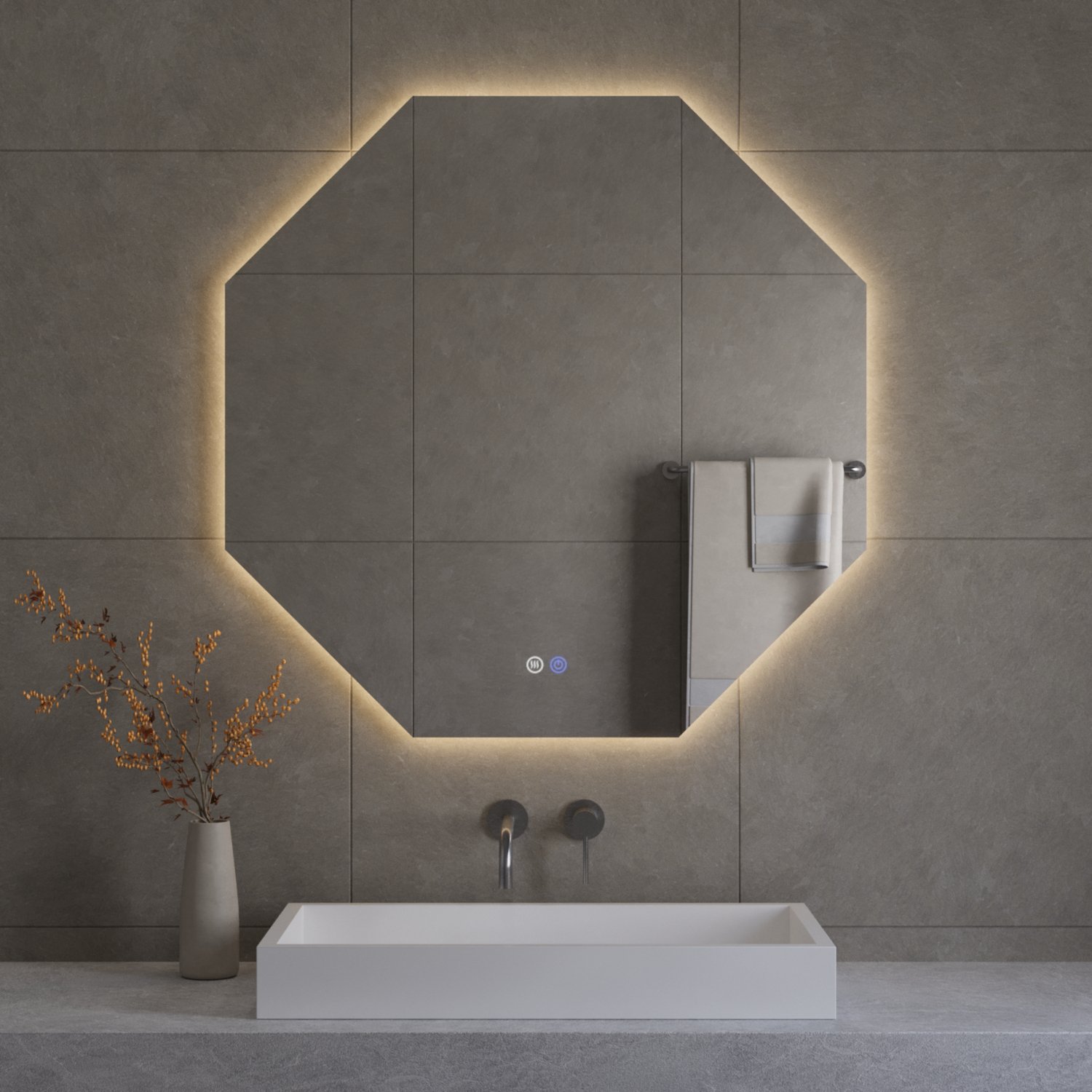 Sanitado Industry Honey Luxe Badkamer Spiegel Achthoek 80 cm