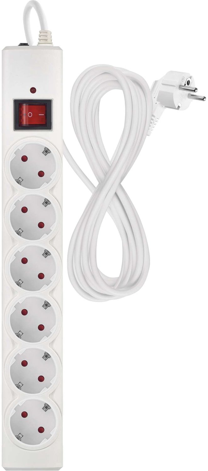 EMOS Overspanningsbeveiliging – 6 stopcontacten, 5 m, wit, P54217