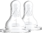 Dr. Brown's Options+ Flesspeen - Fase 1 - Smalle halsfles - 2 stuks