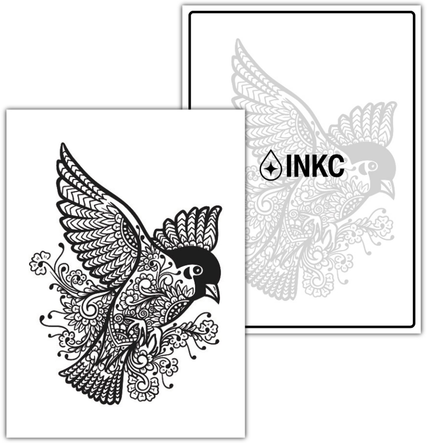 INKC - Tijdelijke Tattoo - Vogel - Nep Tattoo - Plak Tattoos - Blijft tot 2 weken - 8 x 10cm