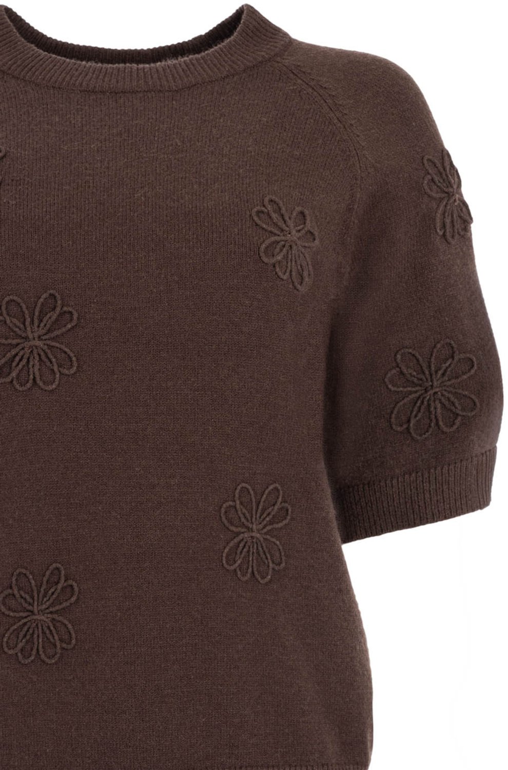 NED Trui Main 1 2 Ss Rmb Design Brei 26w1 U441 01 696 Ganache Brown Dames Maat - L