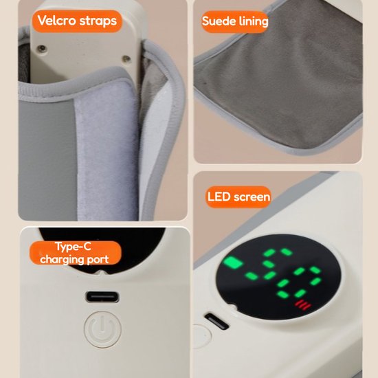 Draagbare Baby Flessenwarmer voor Onderweg - Intelligente Flesverwarmer - 6 Temperatuurniveaus - Draadloos - USB Oplaadbaar - Beige — afbeelding 5