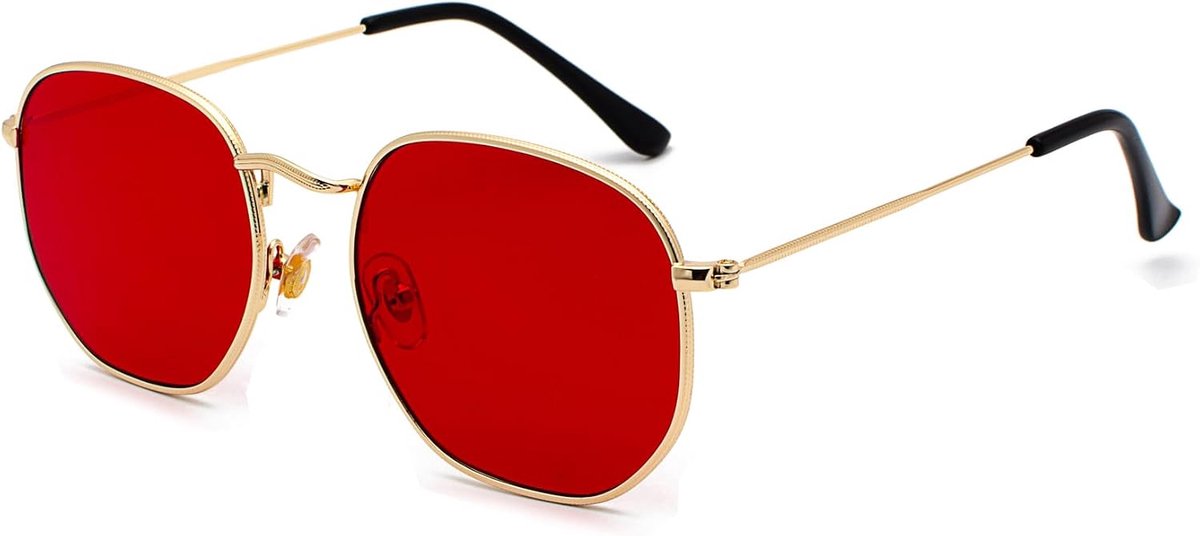 Retro Polygon Sunglasses Men Women Fashion Square Glasses Ultra Light Metal Frame - ShopVlot