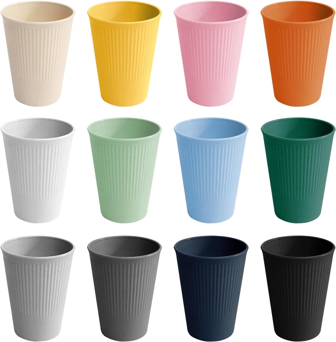12 kleurrijke bekers drinkbekers set plastic bekers herbruikbare - ShopVlot