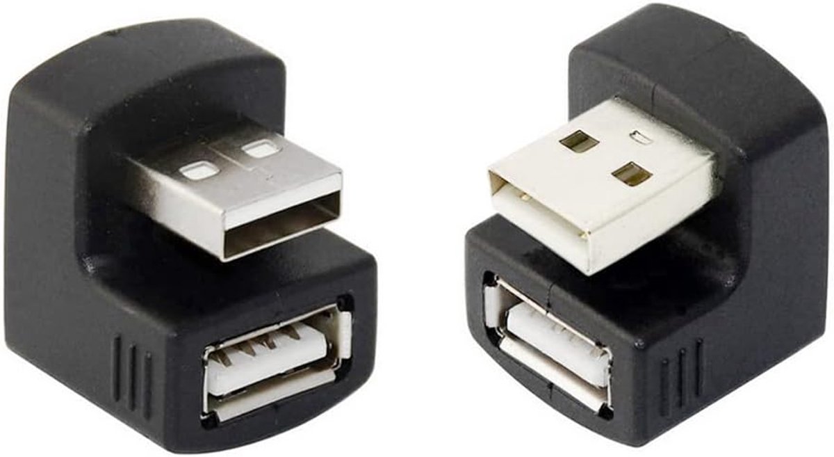 CY Up and Down Direction, Angled - 90 Degree USB 2.0 Plug to Bus Extension Adapter, Low Profile, White, Pack of 2 - ShopVlot