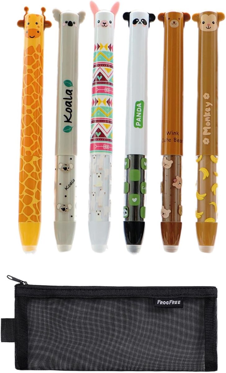 Cartoon Erasable Pen Erasable Gel Pens with Thermosensitive Eraser Ink 0.7mm Tip Erasable Ballpoint Pen for Students - ShopVlot
