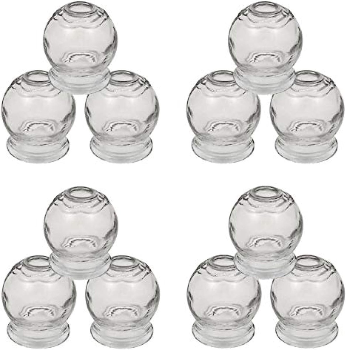 Set of 12 cupping glasses diameter 5.5cm height 6.3cm cupping of glass (fire cuppes) vacuum massage/glass cupping dia - ShopVlot