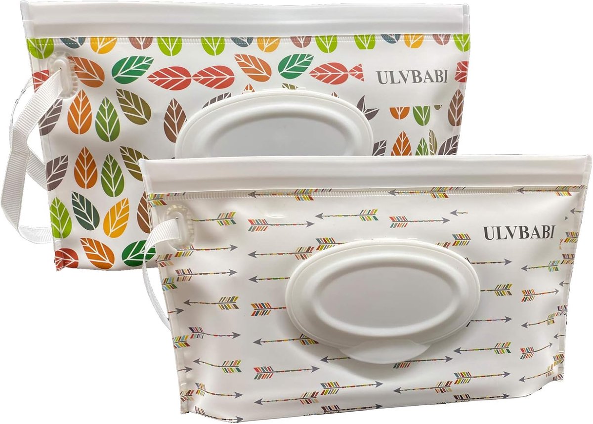 SnelShoppen - Draagbare Dispenser voor Vochtige Doekjes (2 Stuks) - Herbruikbare Wegwerpzakjes voor Babyluiers - Lichtgewicht en Hoge Capaciteit - Ide