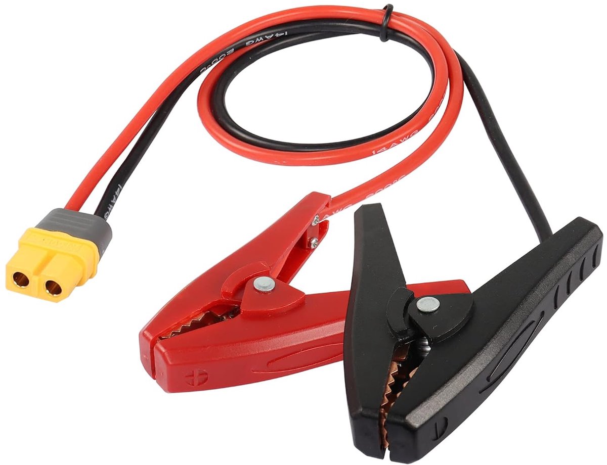 MEIRIYFA XT60 Jack to Crocodile Clips, XT60 Connection Cable with Battery Clips, Battery Clamp for Power Station, 53 cm - ShopVlot