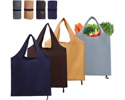 Shopper Boodschappentas - shopper bag - 4 stuks - Opvouwbaar - Shopper dames - Herbruikbare - Lichtgewicht - 46 x 66 cm
