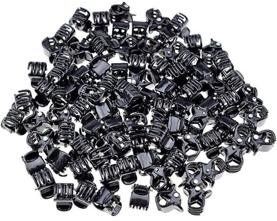 1.5cm 50 stuks Kleine klem Mini kleine haarklep Klem voor het voorhoofd - zwart — afbeelding 4