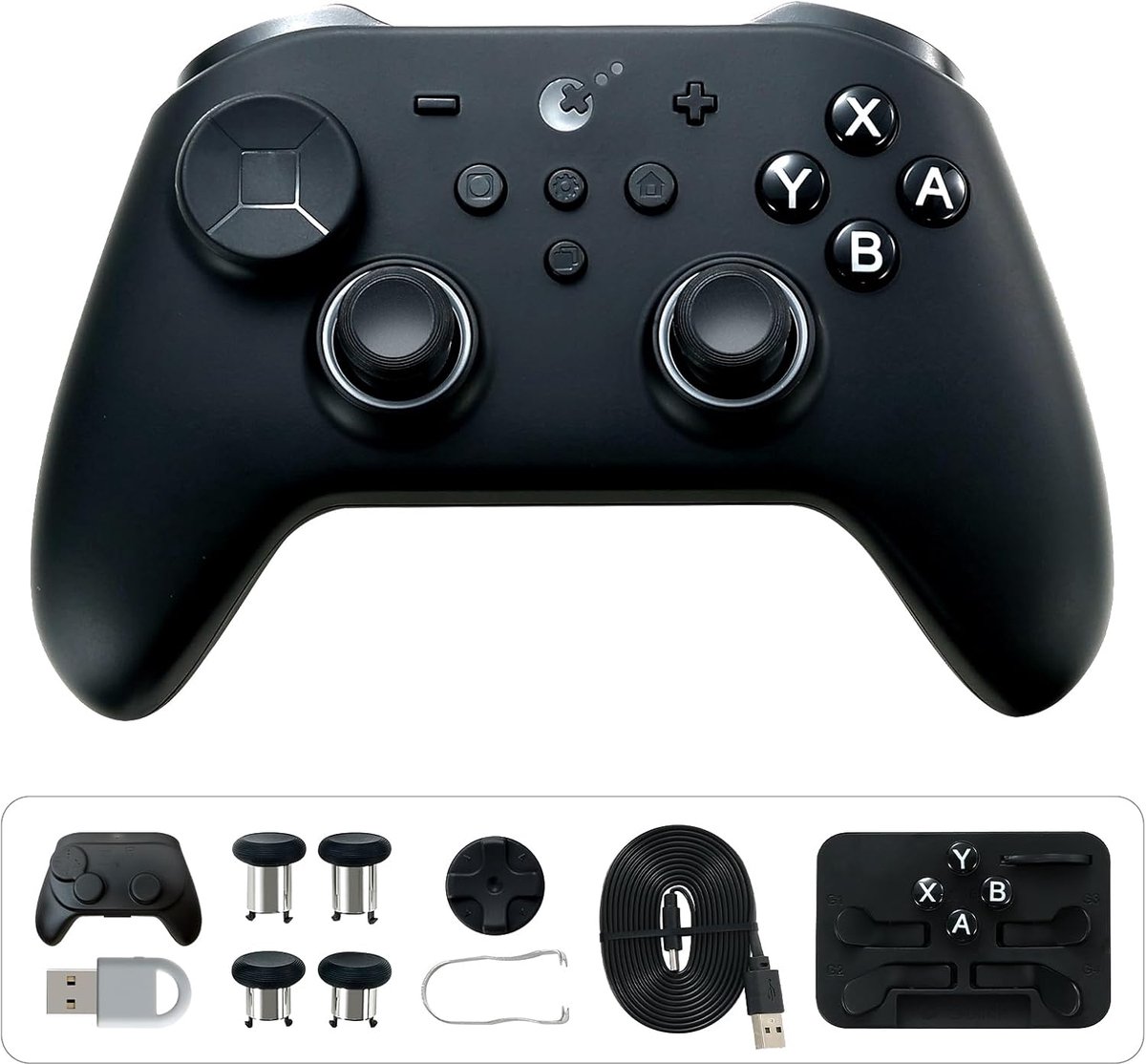 SnelShoppen - Draadloze Controller voor Switch 2/1, PC, Android, iOS, SteamOS - 720° Verstelbare TMR Joysticks, 4 Achterknoppen, Lage Latentie, Zwart