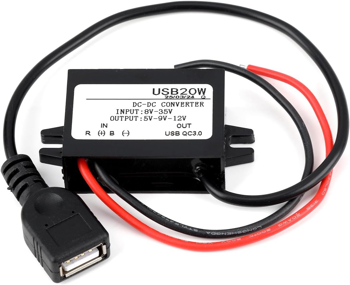 USB DC 8V-32V naar 5V, waterdichte converter 3A 18W