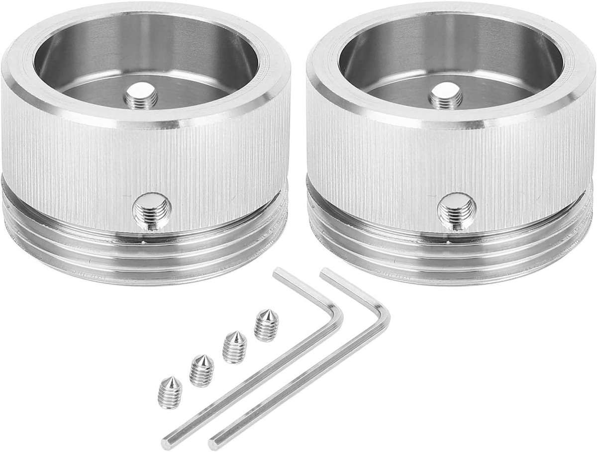 2 Stuks M30x1.5 Warmteklepadapterset, 304 RVS Radiatorkoppelingen met Gekartelde Handgreep voor Slimme en Handmatige Verwarmingssystemen