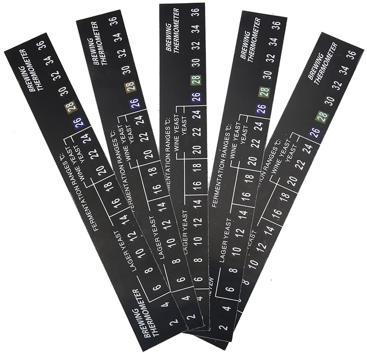5-delige Zelfklevende Brouwthermometer Zelfklevende LCD-thermometersticker Compatibel Met Zelfgebrouwen Bier