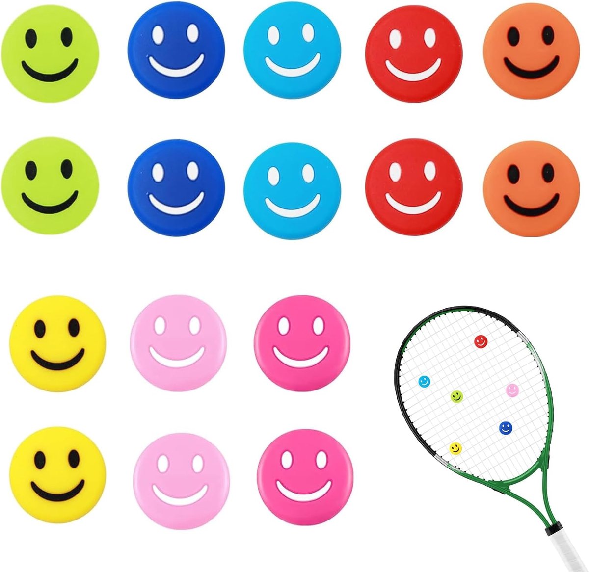 16 stuks trillingsdempers voor tennisrackets, tennisrackets, stoppers voor tennissnaren, accessoires voor tennis, trillingsdemper voor snaren, tennisrackets, innovatief
