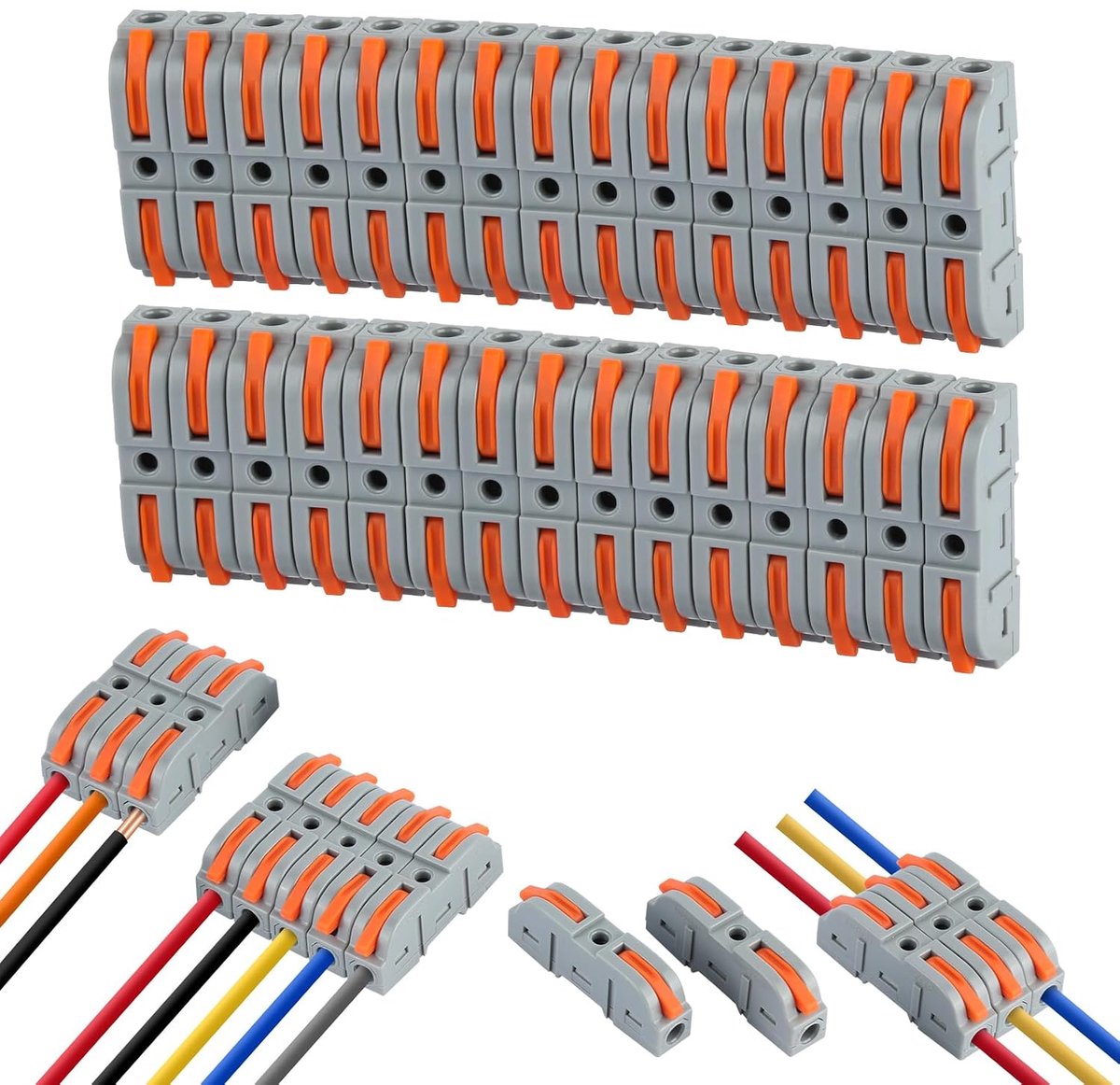 30 stuks verbindingsklemmen, combineerbaar, voor draden met een diameter