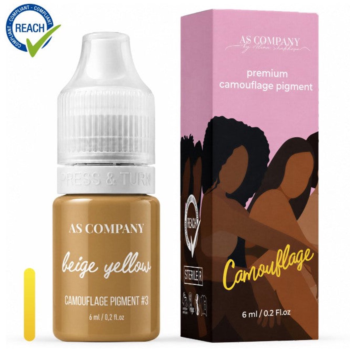 ASCompany Pigment – No.3 Beige Yellow 6 ml – Camouflage Pigment