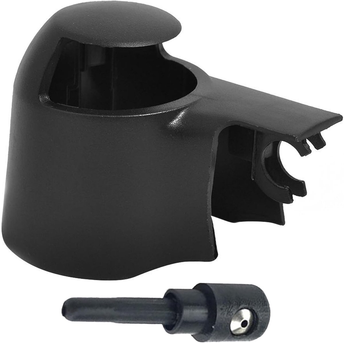 Achterruitwisser, afdekkap, spuitmondstuk ruitenwisser voor Golf 5 Transporter T5 Passat Touran Polo Tiguan Scirocco (zwart)