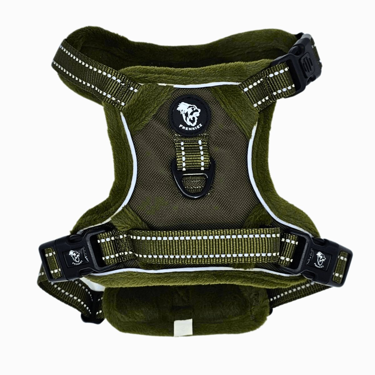 Frenkiez Teddy Reflective Y Tuig No Pull - Army Green Hondenharnas Large