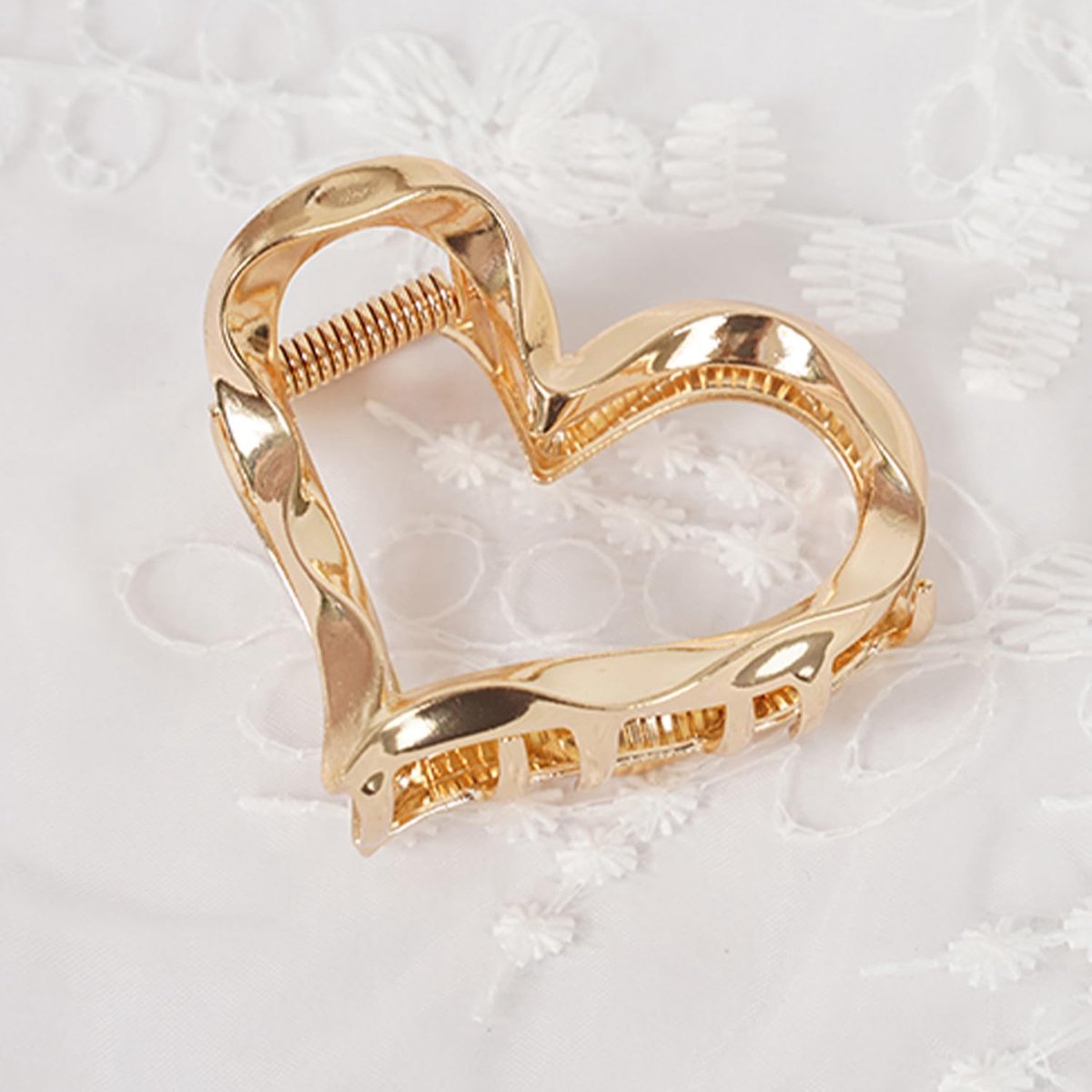 Haarclip hart, metalen haarspeld hartvorm voor dames, kleine haarclip, goud, sterke grip, haarclip voor dun of fijn haar, elegant haaraccessoire