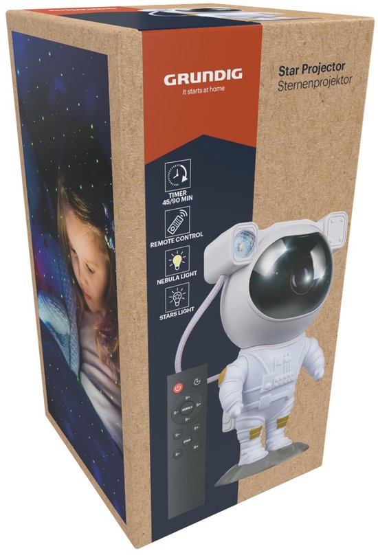Grundig - Sterrenprojector - Astronaut - Kinderkamer - Wit - Inclusief afstandsbediening van Merkloos — afbeelding 2