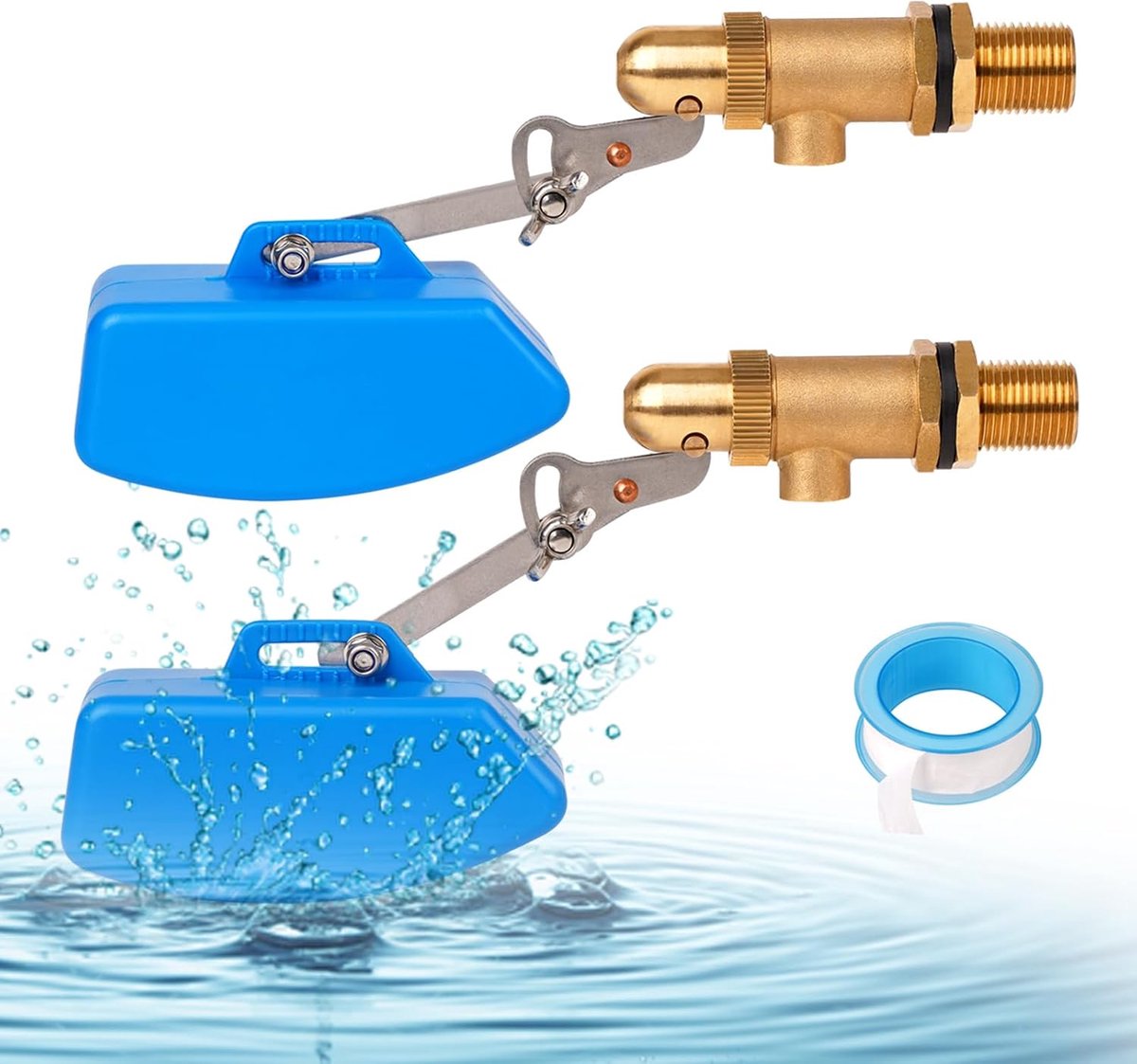 1/2 inch messing ventiel met kunststof drijver waterventiel voor tankhouder, hondenwaterbak kogelkraan met verstelbare arm uitschakeling voor vis aquarium runderschachten (2)