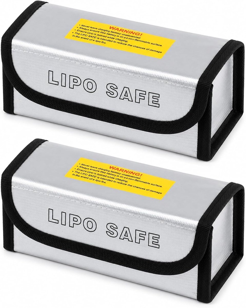 2 stuks Lipo Safe Bag vuurvaste box voor accu's