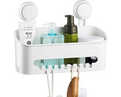 Ilikable Doucheplank voor de Badkamer Douchemand met Sterke Zuignap Afneembaar Waterdicht Doucherek met Zuignap voor Badkamer Keuken Shampoo Body Wash Max Gewicht 8kg