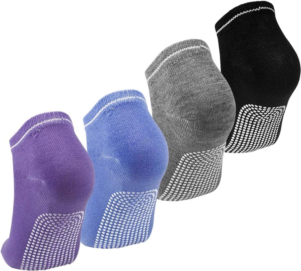 Sokken voor dames, antislip, met ABS-systeem, set van 4, antislip, voor yoga, pilates, dans, fitness, vechtsport, gym, stang 36-39
