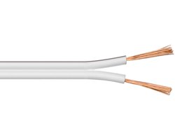 Goobay luidsprekerkabel 10 m wit op rol, 2 x 2,5 mm² CCA-aders met polariteitsmarkering, flexibele PVC-mantel voor hifi en home cinema