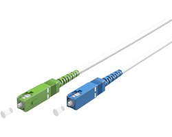 Goobay Glasvezelkabel FTTH, Singlemode OS2, wit Simplex, 0,5 m, LSZH-conform kabelmantel is halogeenvrij en moeilijk ontvlambaar volgens IEC 60754 2