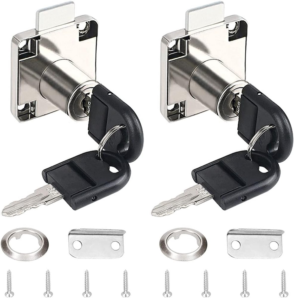 Dailygoods- Lock Wit - 2 Stuks - Zinklegering - Kastdeur Slot - Lade Slot - Duurzaam - Verbeterde Veiligheid - Kastslot
