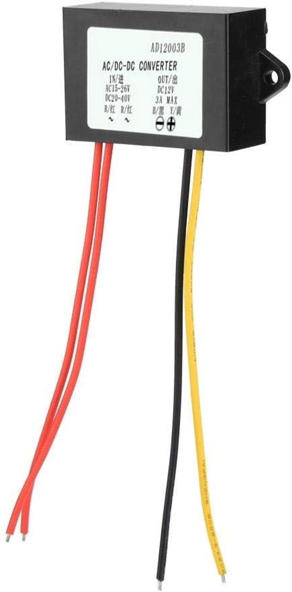 AC-DC converter 24V naar 12V 3A - gelijkrichter module - met LED-indicator - ideaal voor car audio - SnelShoppen