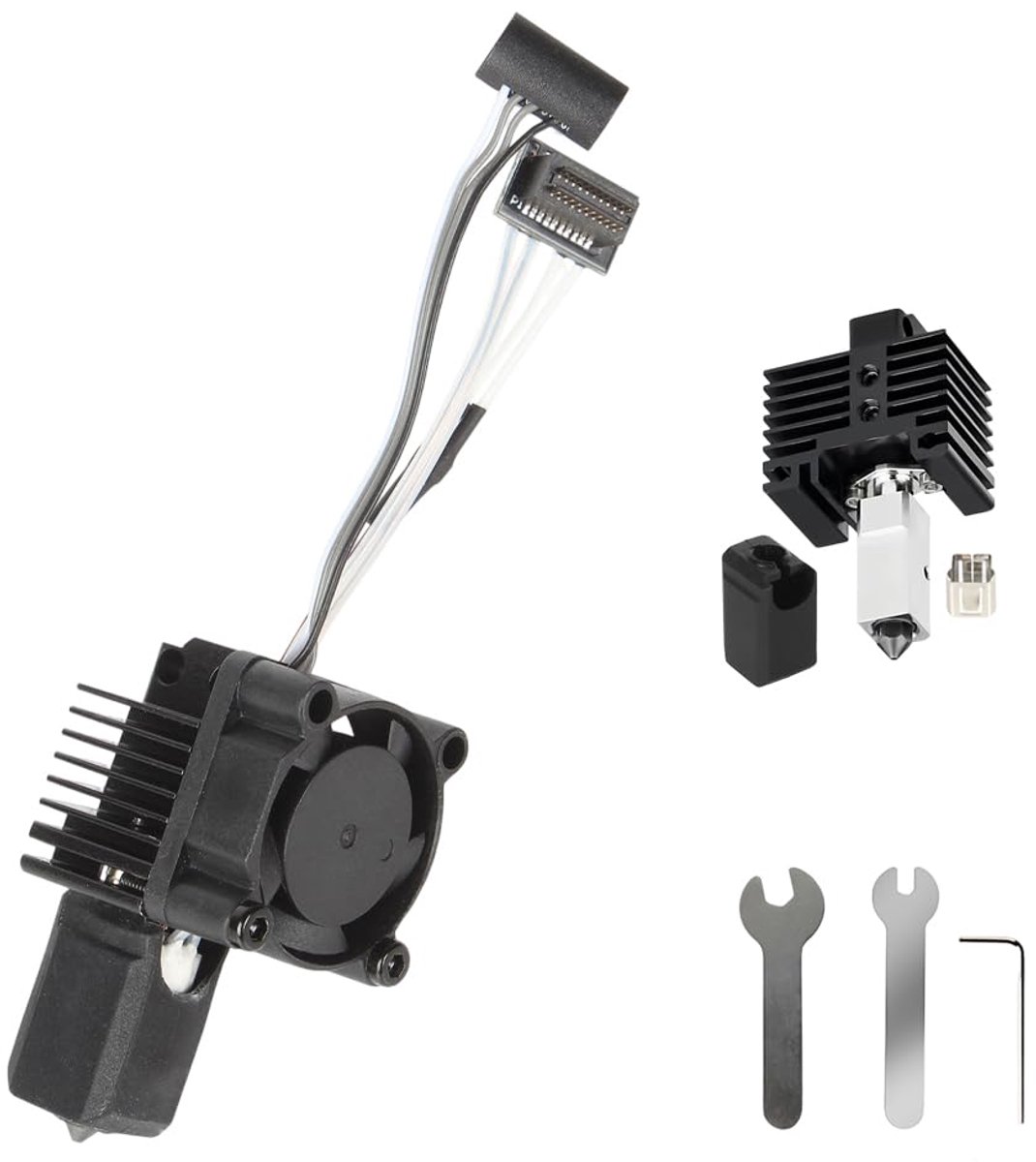Hotend Kit voor 3D-printer - 0,4 mm gehard staal - compleet met verwarmingsblok en thermistor - ShopVlot