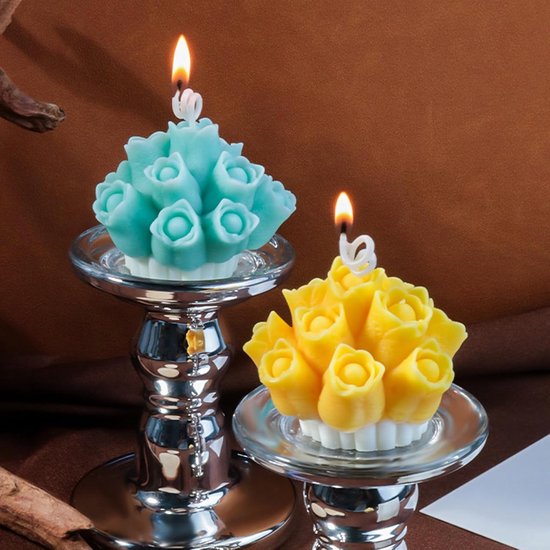Gietvormen lente, 3D-tulpen, kaarsvormen, siliconen vorm, bloemen, gietvormen, siliconen kaarsen, tulpen, kaarsvormen voor gieten, siliconen vorm, lente voor kaarsen, gips, sojawas (B) — afbeelding 3