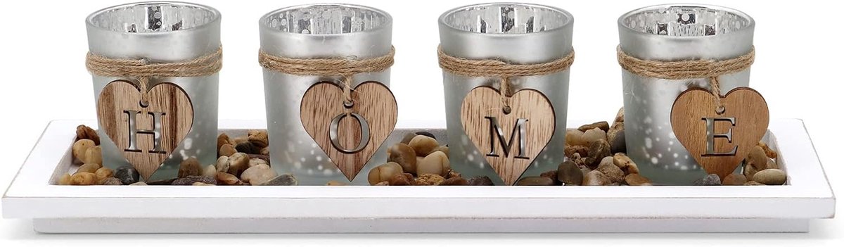 Set, glazen kandelaars, theelicht kaarshouder voor tafel, woonkamer decoratie, woondecoratie, decoratie