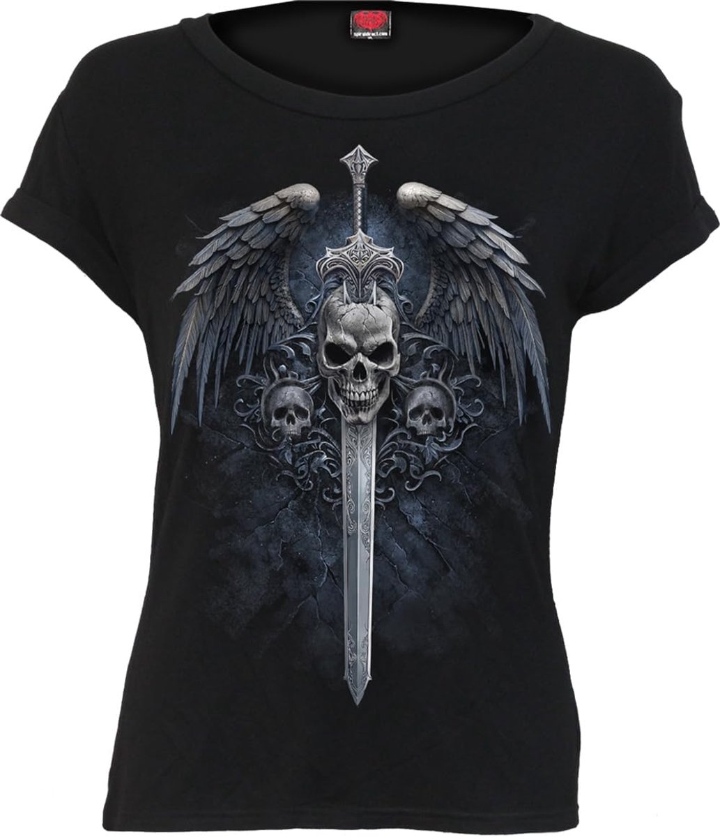 Angel Sword - T-Shirt T-shirt zwart Horror, Rock wear, Schedels