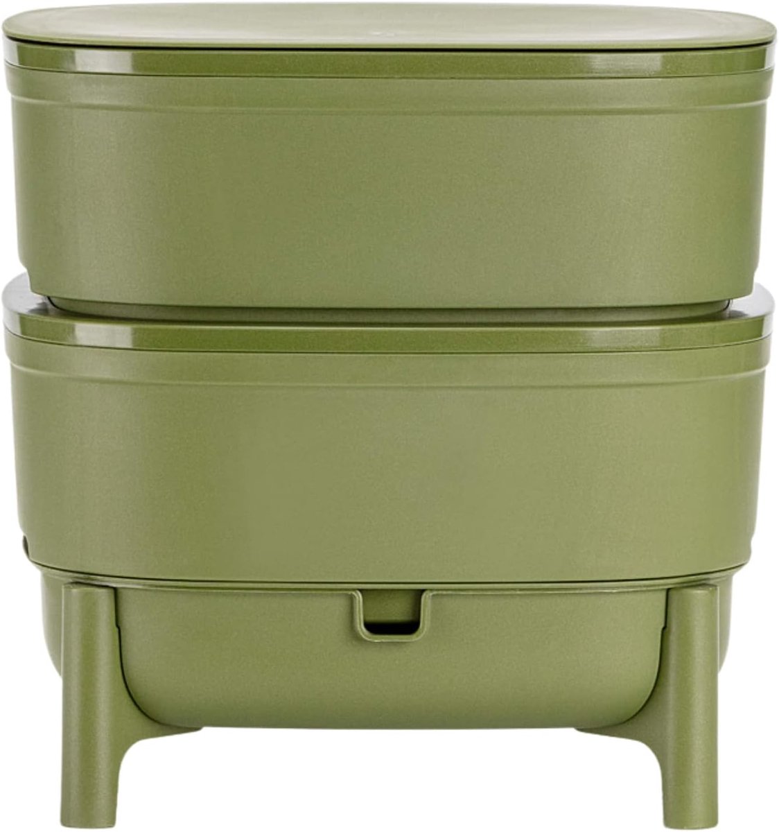 Wormbox voor keuken en balkon, lijkt op turf, designemmer van 100% gerecycled kunststof, volume 30 l, groen