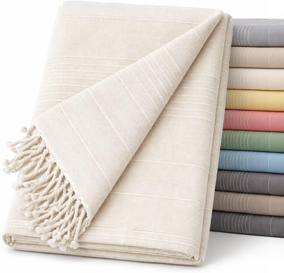 Multifunctionele sprei, afmetingen 230 x 260 cm, voor bank of bed, multifunctionele sprei, ecru, decoratief, voor bank, bed, bankovertrek, licht en elegant
