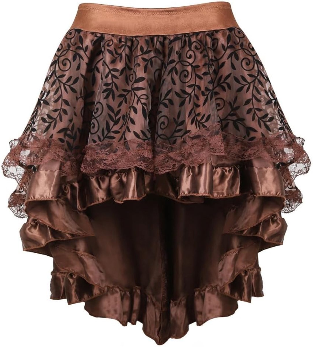 Damesrok met hoge taille, geplooid, uitlopend, trapezium, portemonnee, fluweel, tule, linnen, katoen, denim, zacht, sexy, charme, A30